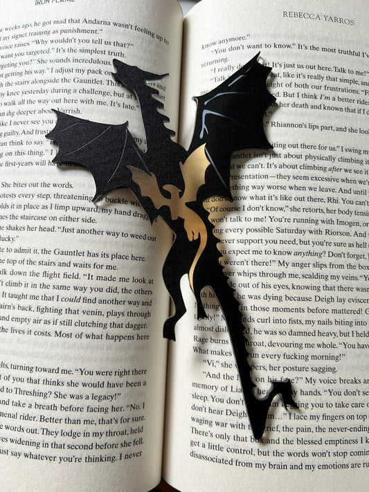 Acrylic Dragon - Large Fourth Wing Fan Bookmark