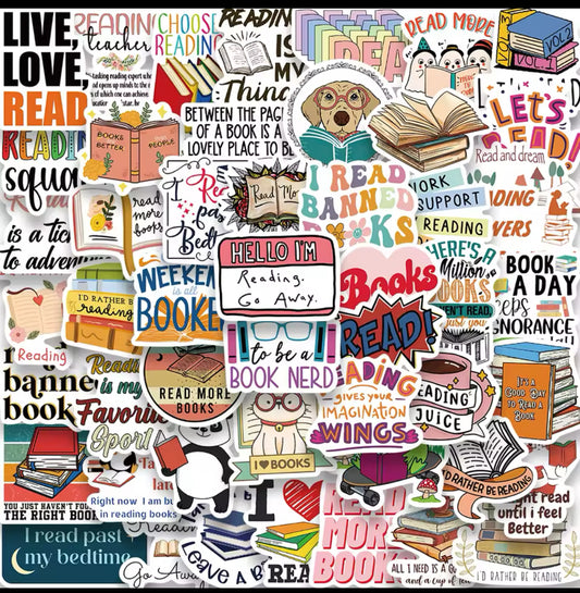 Fun Book Lover 5 Pc STICKERS - (PG-13) Family Friendly