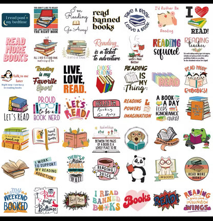 Fun Book Lover 5 Pc STICKERS - (PG-13) Family Friendly