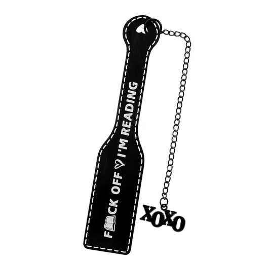 "F - OFF! I'm Reading" Paddle bookmark with XOXO charm****